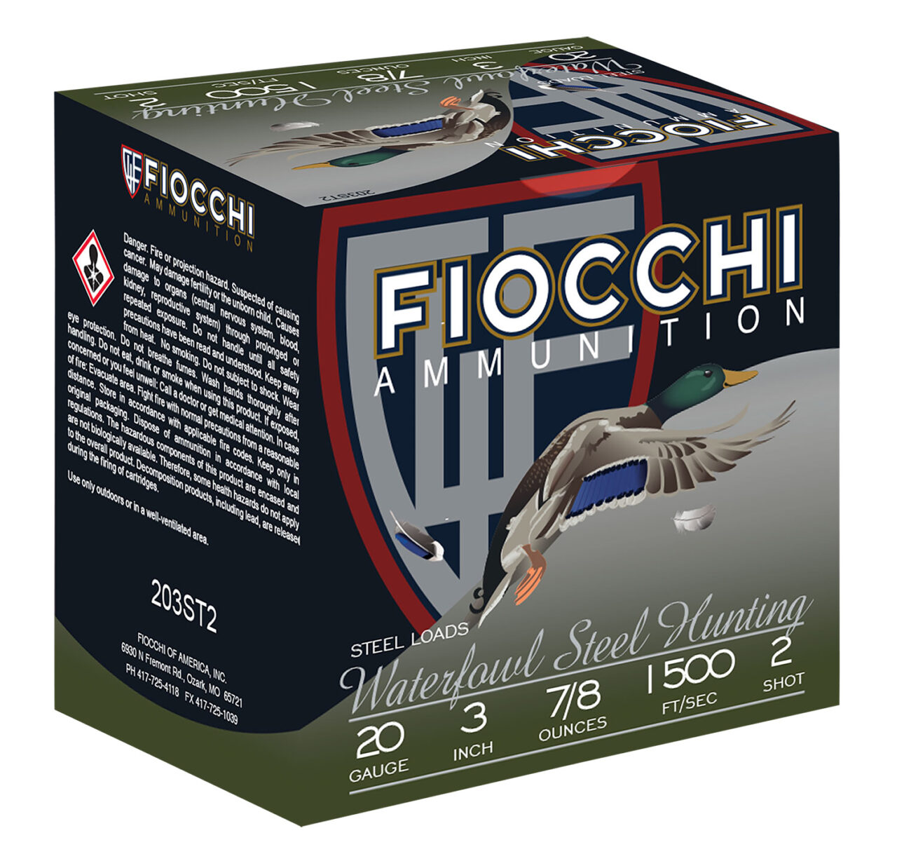 Fiocchi 203ST2 Flyway 20 Gauge 3" 7/8 oz 2 Shot 25 Per Box/ 10 Cs