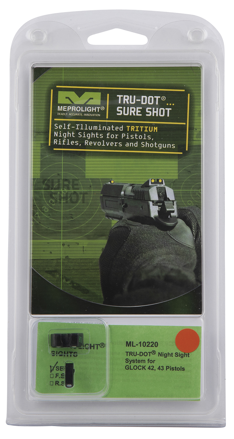 Meprolight USA 102203301 Tru-Dot Black | Green Tritium Front Sight Orange Tritium Rear Sight Set