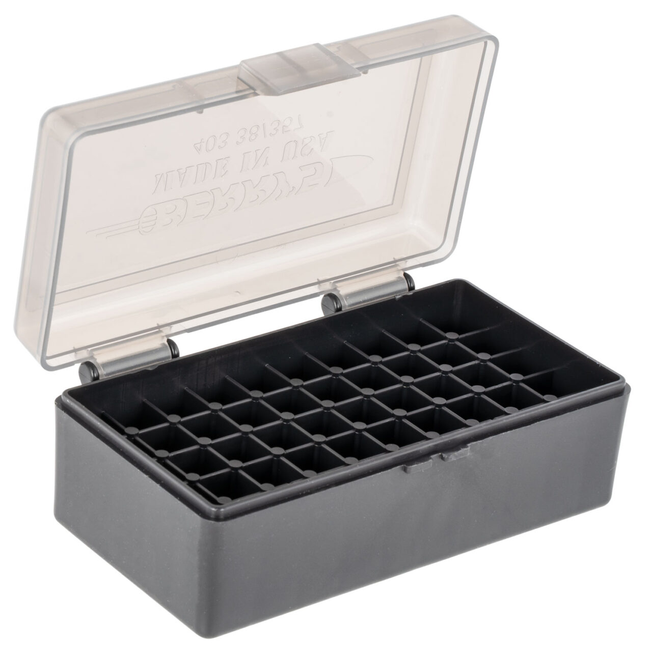 Berry's 92948 Ammo Box 38 Special 357 Mag Smoke/Black Polypropylene 1.70" L x 0.40" 50rd - Image 2
