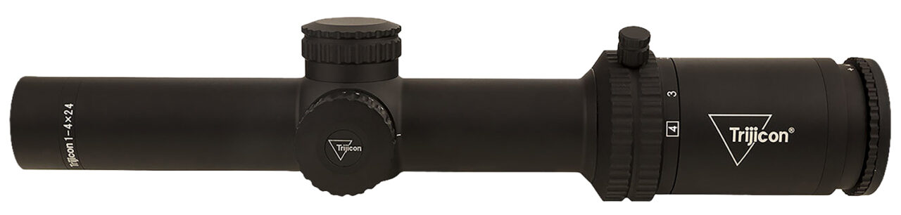 Trijicon 2900012 Credo Matte Black 1-4x24mm 30mm Tube LED Illuminated Green MRAD Ranging Reticle