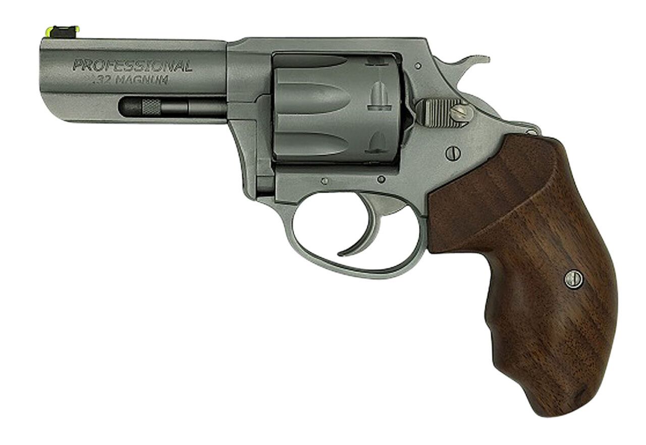 Charter Arms 73230 Professional IV Large 32 H&R Mag, 7 Shot 3" Matte Stainless Steel Barrel & Cylinder, Anodized Aluminum Frame w/Finger Grooved Wood Grip - Image 2