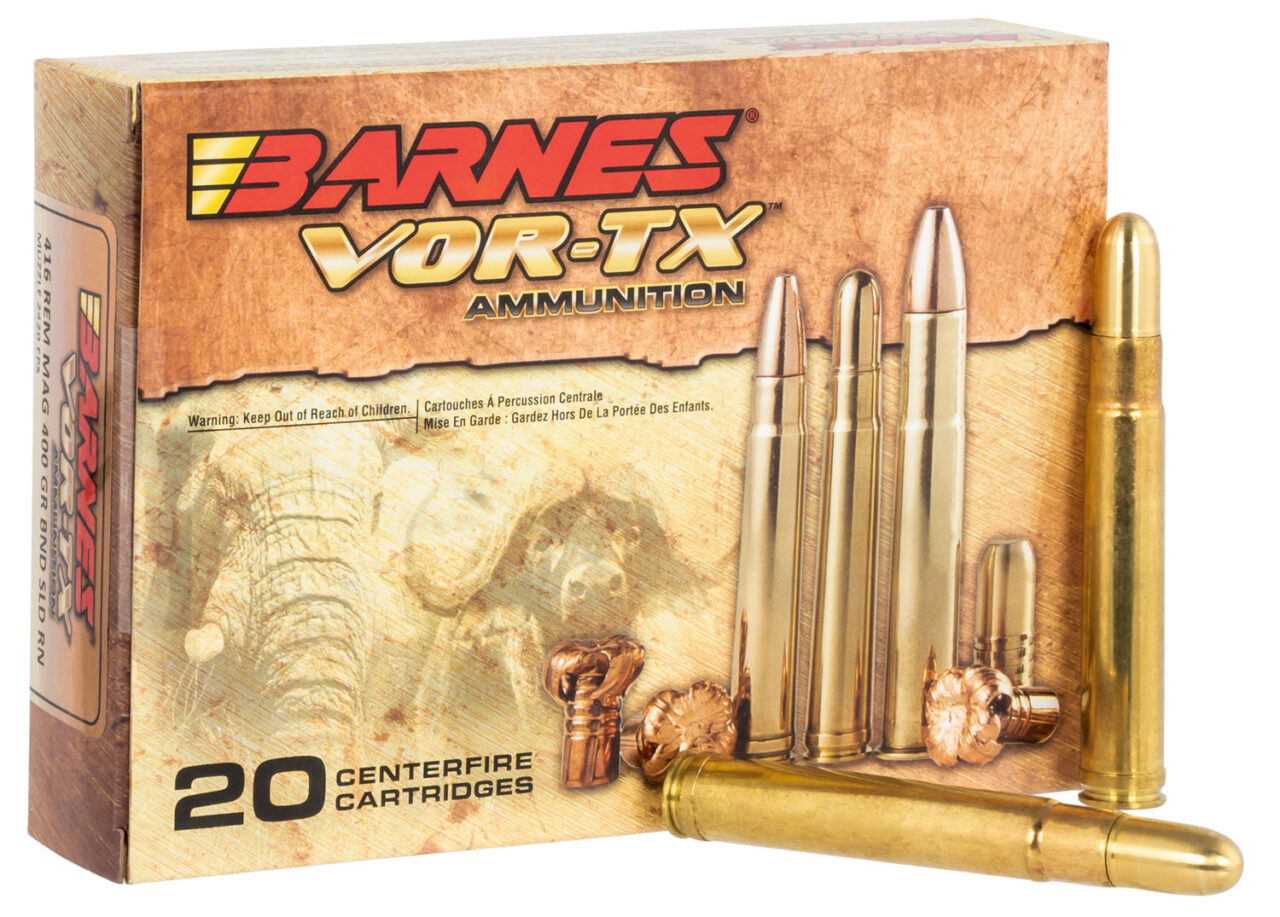 Barnes Bullets 22018 VOR-TX Safari 416 Rem Mag 400 gr, Round Nose Banded Solid, 20 Per Box/ 10 Cs - Image 2