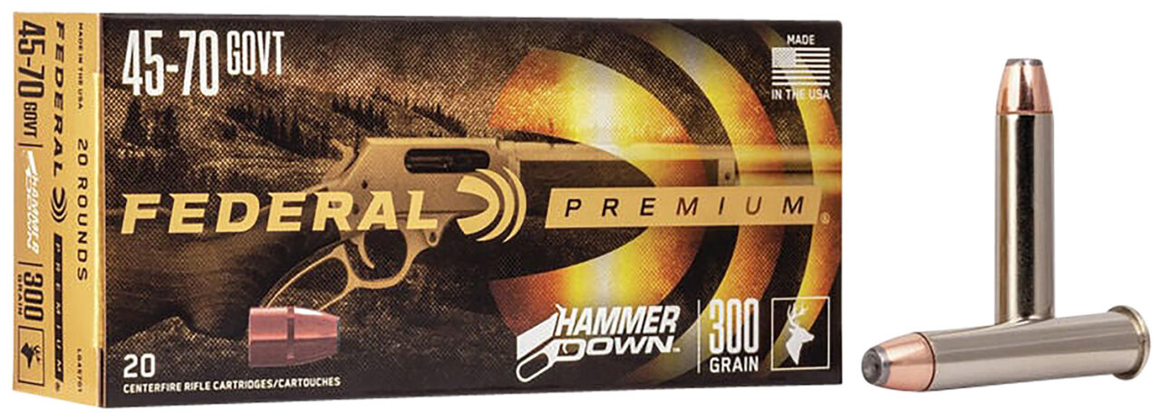 Federal LG45701 Premium HammerDown 45-70 Gov 300 gr Bonded Soft Point 20 Per Box/ 10 Cs