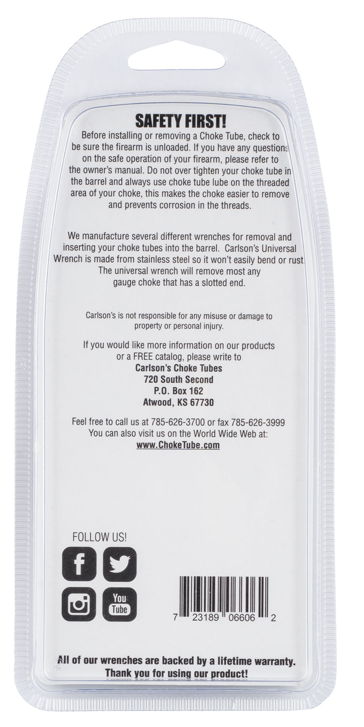 Carlson's Choke Tubes 06606 Universal Choke Wrench Silver Stainless Steel - Image 2