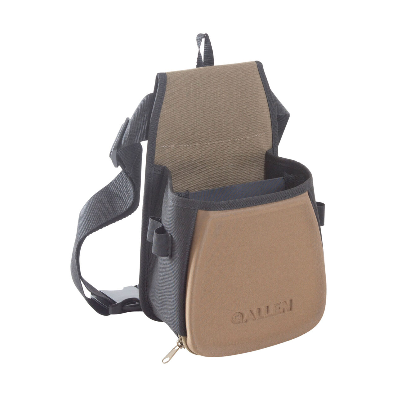 Allen 8303 Eliminator Basic Double Compartment Shooting Bag Black with Tan Accents, Elastic Loops, Side Pockets & Molded Components 7" x 4.75" x 12" Exterior Dimensions