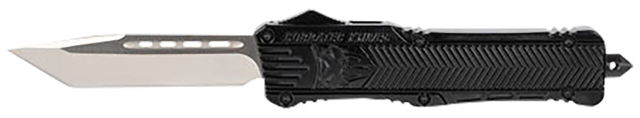 CobraTec Knives LBCTK1LTNS CTK-1 Large 3.25" OTF Tanto Plain D2 Steel Blade/Black Aluminum Handle Features Glass Breaker Includes Pocket Clip
