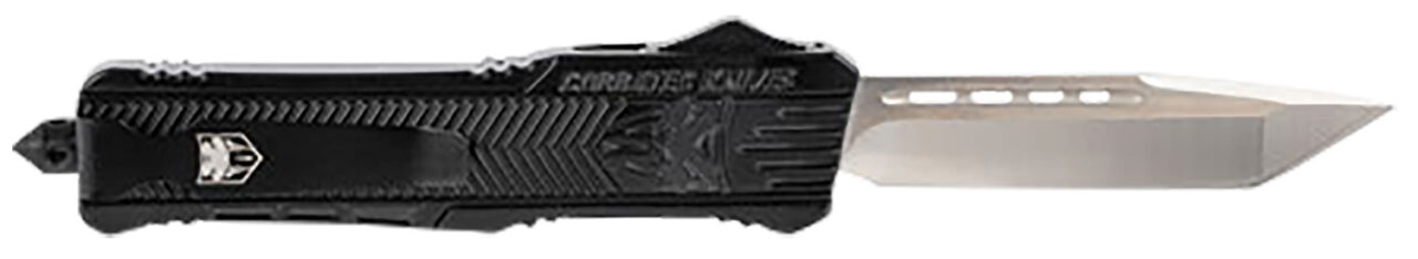 CobraTec Knives LBCTK1LTNS CTK-1 Large 3.25" OTF Tanto Plain D2 Steel Blade/Black Aluminum Handle Features Glass Breaker Includes Pocket Clip - Image 2