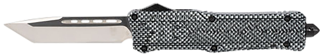 CobraTec Knives LCFCTK1LTNS CTK-1 Large 3.75" OTF Tanto Plain D2 Steel Blade/Carbon Fiber Aluminum Handle Features Glass Breaker Includes Pocket Clip