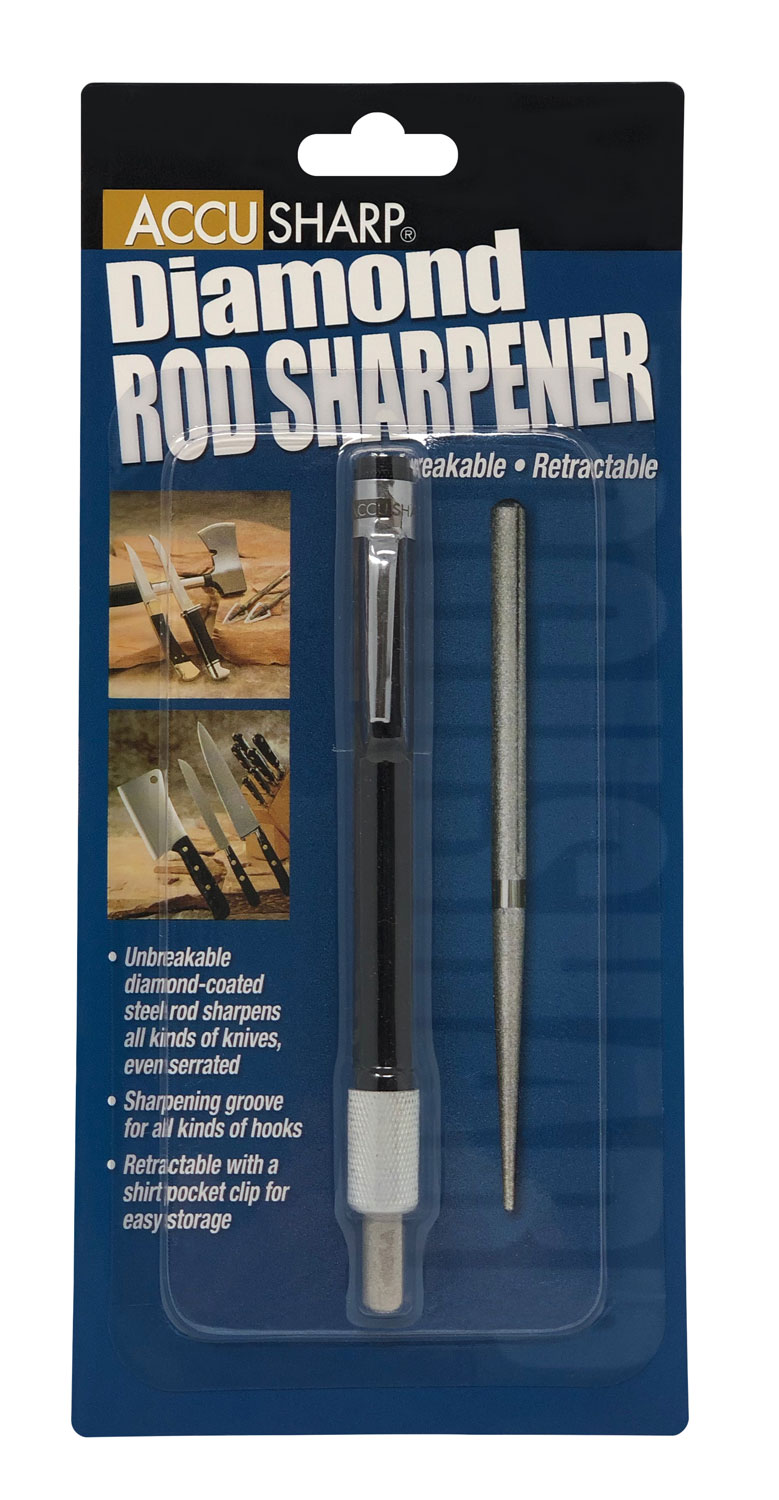 AccuSharp 030C Rod Sharpener Hand Held Diamond Sharpener Black Overmolded Rubber Handle Steel - Image 3