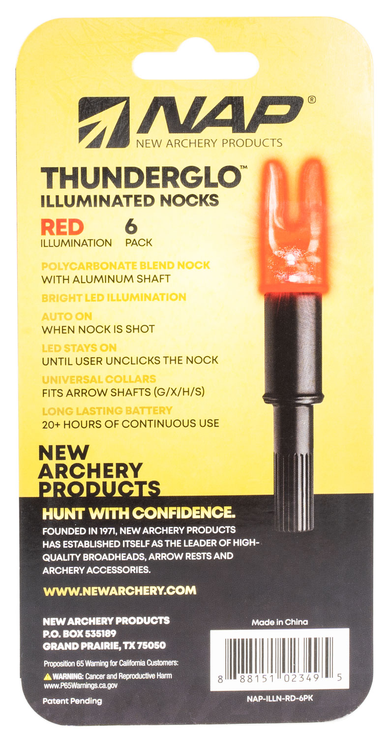 NAP NAPILLNRD Thunderglo Illuminated Nock Red Polycarbonate/Aluminum 6 Per Pack - Image 2