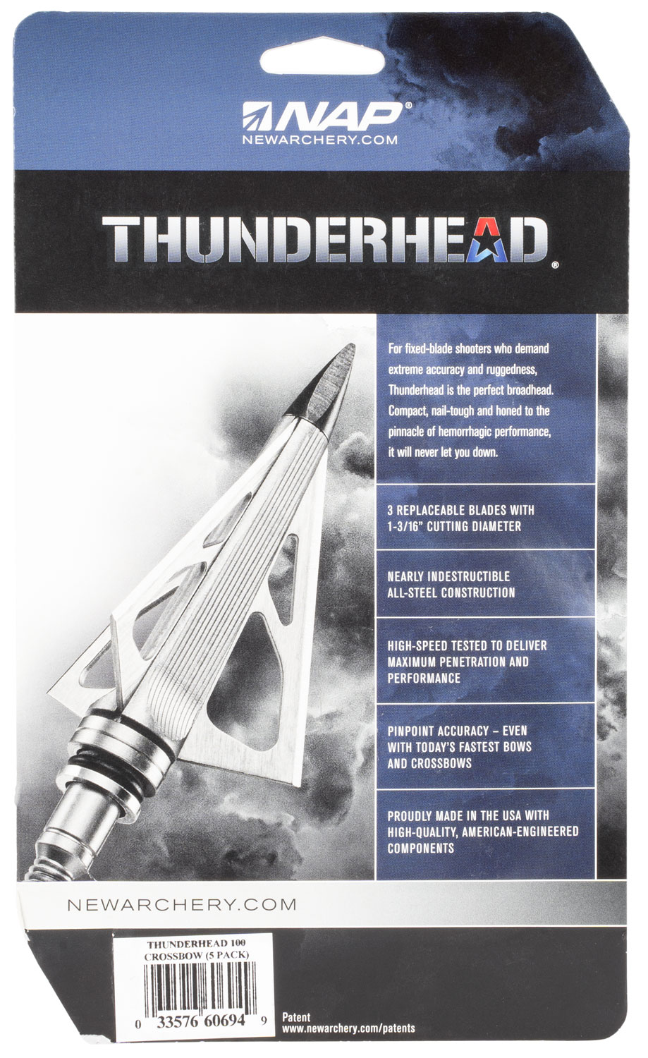 NAP NAP60694 Thunderhead Broadhead 100 GR 5 Pack - Image 2