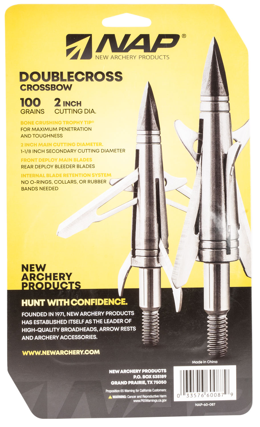 NAP NAP60087 Spitfire Doublecross Broadhead 100 GR 3 Pack - Image 2