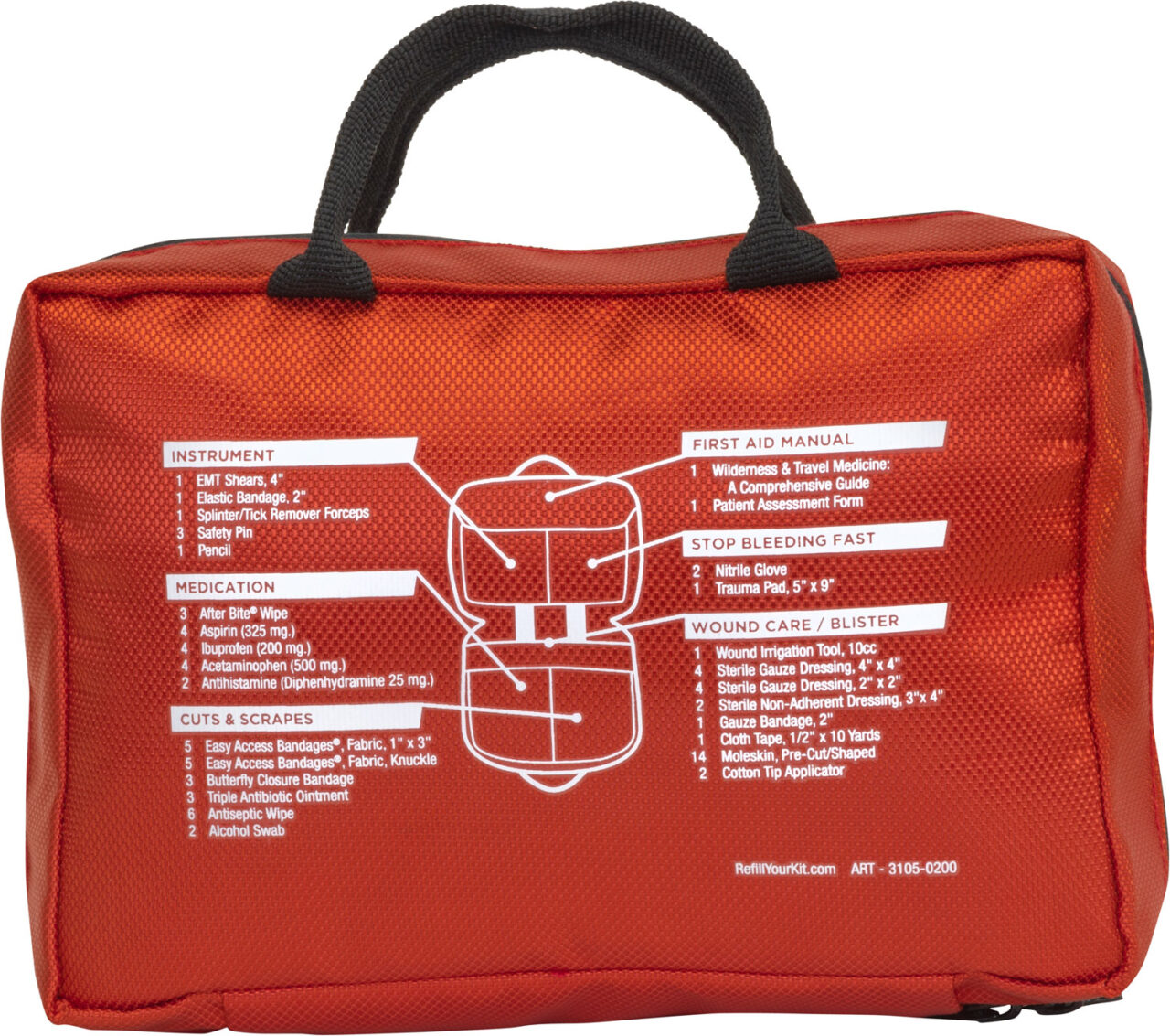 Adventure Medical Kits 01050200 Sportsman 200 Medical Kit Treats Injuries/Illnesses Red - Image 3