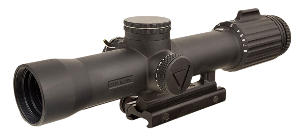 Trijicon 2400003 VCOG 1-8x 28mm Obj 109.20-13.10 ft @ 100 yds FOV Matte Black Finish LED Illuminated Red Segmented Circle w/Crosshair MRAD Dot