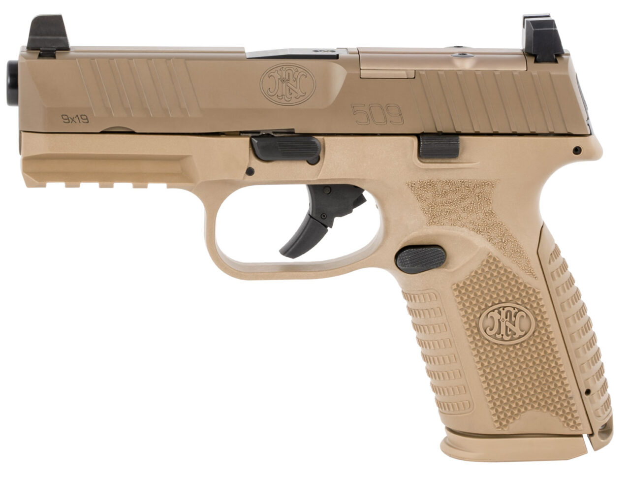 FN 66100741 509 Midsize MRD 9mm Luger 4" Barrel 15+1, Flat Dark Earth Polymer Frame With Mounting Rail, Optic Cut FDE Stainless Steel Slide, No Manual Safety, Optics Ready - Image 2