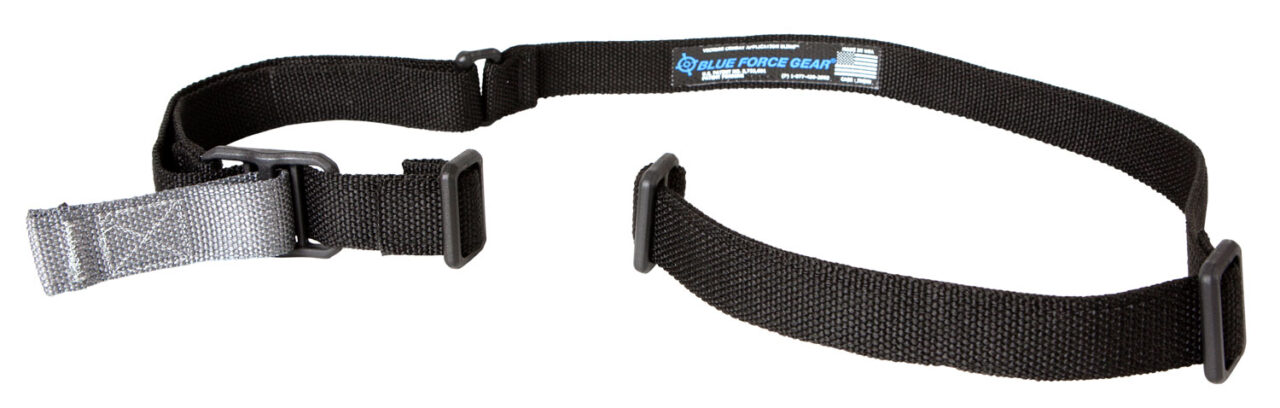 Blue Force Gear VCAS125OABK Vickers Sling made of Black Cordura with 54"-64" OAL, 1.25" W, Two-Point Design & Nylon Adjusters for Rifles & Carbines