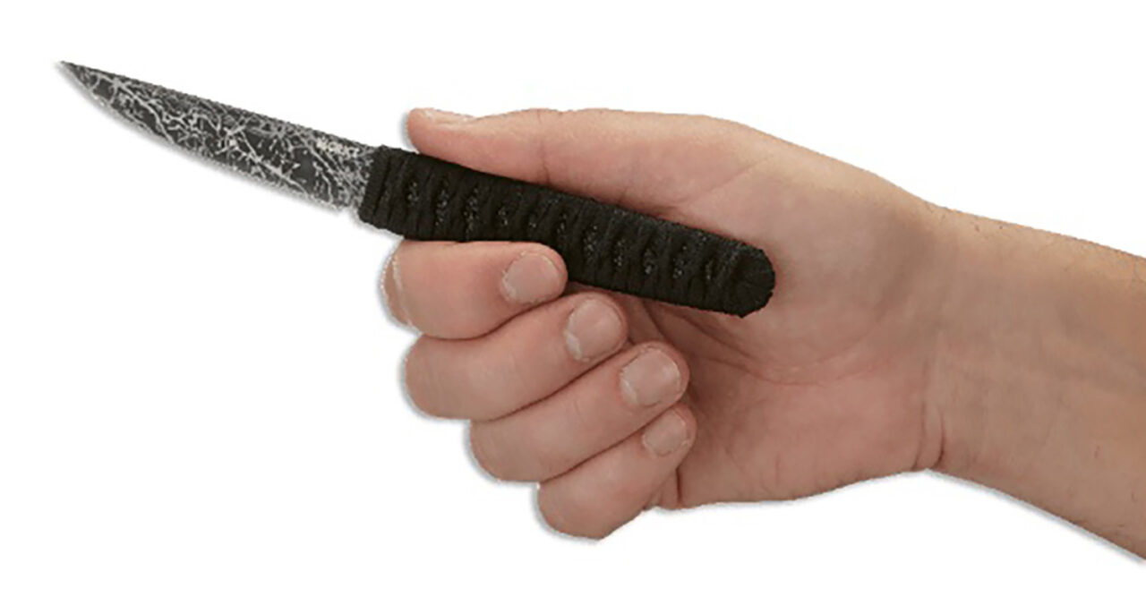 CRKT 2367 Obake 3.64" Fixed Plain Acid Etched Gray TiCN 8Cr14MoV SS Blade/ Black Nylon Cord Wrapped Stainless Steel Handle Includes Sheath - Image 3