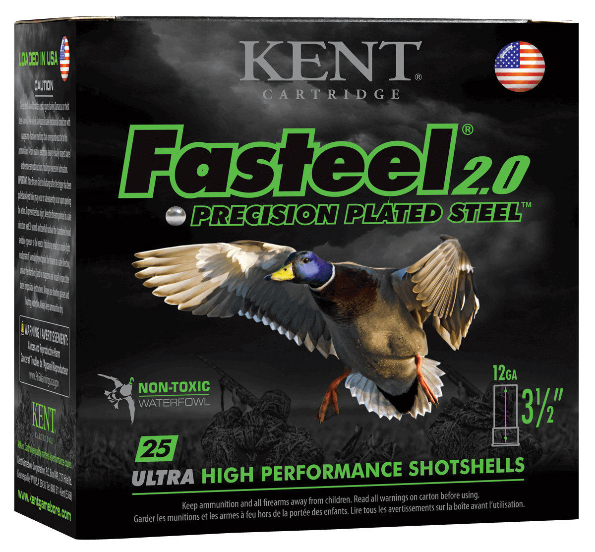 Kent Cartridge K1235FS403 Fasteel 2.0 12 Gauge, 3.50" 1 3/8 oz, 3 Shot, 25 Per Box/ 10 Cs