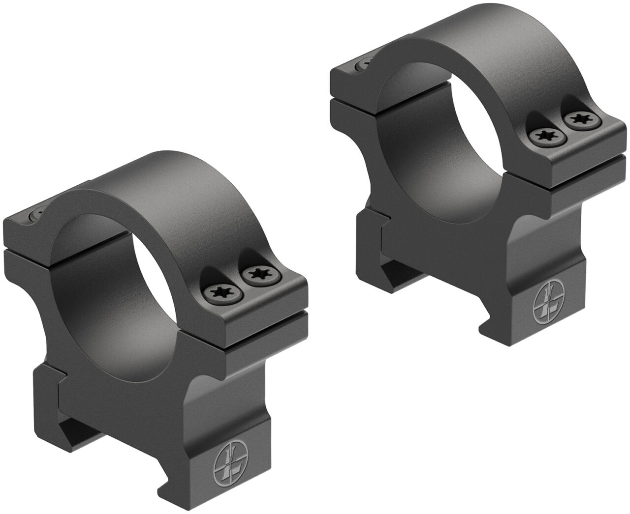 Leupold 180944 Open Range Scope Ring Set Cross-Slot Medium 1" Tube Matte Black Aluminum