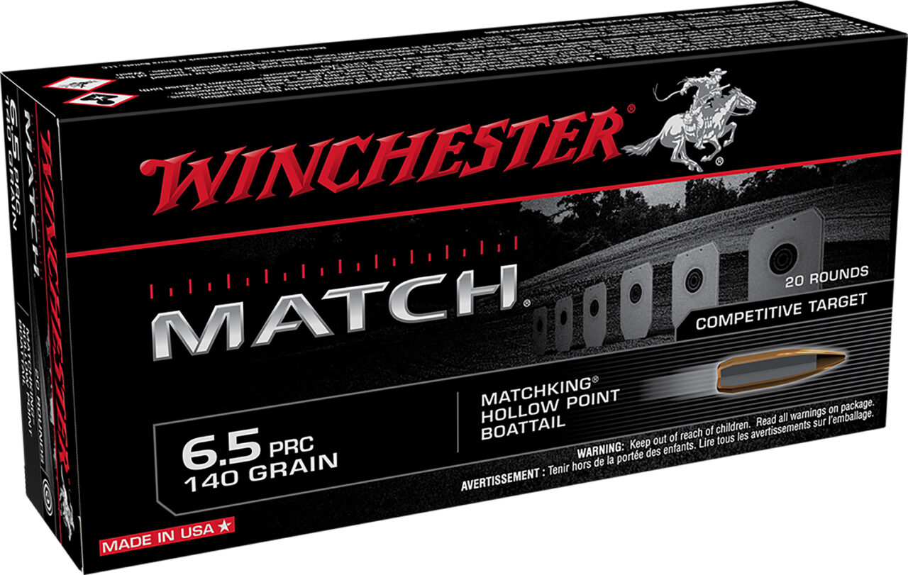 Winchester Ammo S65PM Match 6.5 PRC 140 gr Sierra MatchKing BTHP (SMBTHP) 20 Per Box/ 10 Cs