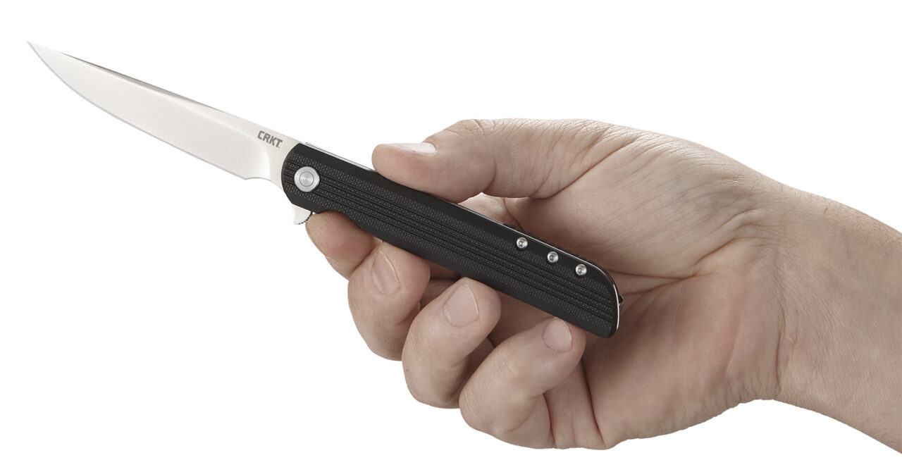 CRKT 3810 LCK + Large 3.62" Folding Drop Point Plain Satin 8Cr13MoV SS Blade/ Black GRN Handle Includes Pocket Clip - Image 3
