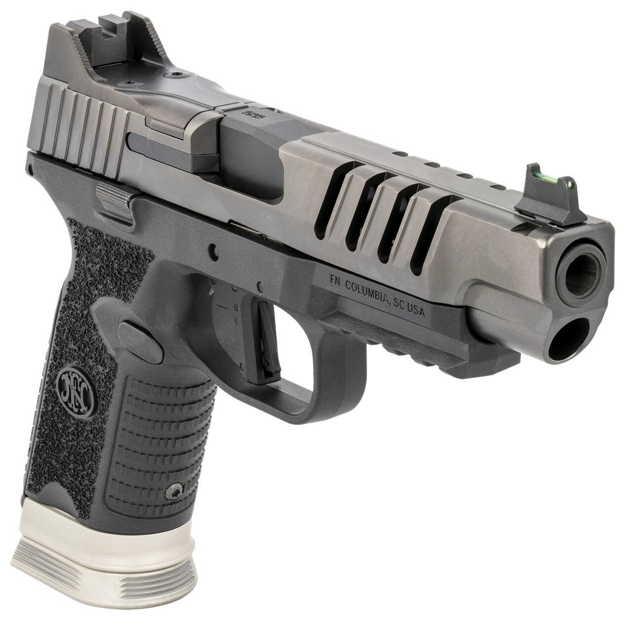 FN 66100940 509 LS Edge 9mm Luger 10+1 5" Black Hammer Forged/Target Crown Barrel, Graphite PVD Serrated/Optic & Lightening Cuts Slide, Matte Black Polymer Frame w/Picatinny Rail, Black Textured Interchangeable Backstraps Grips Right Hand - Image 3