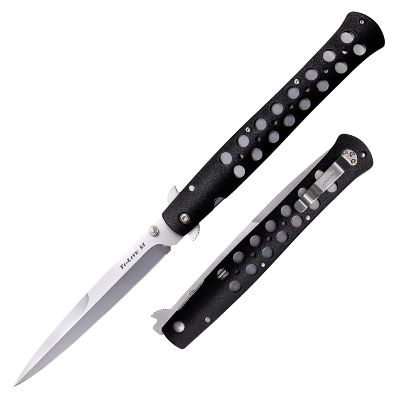 Cold Steel CS26SXP Ti-Lite 6" Folding Spear Point Plain AUS-8A SS Blade/Black Zy-Ex Handle Includes Pocket Clip