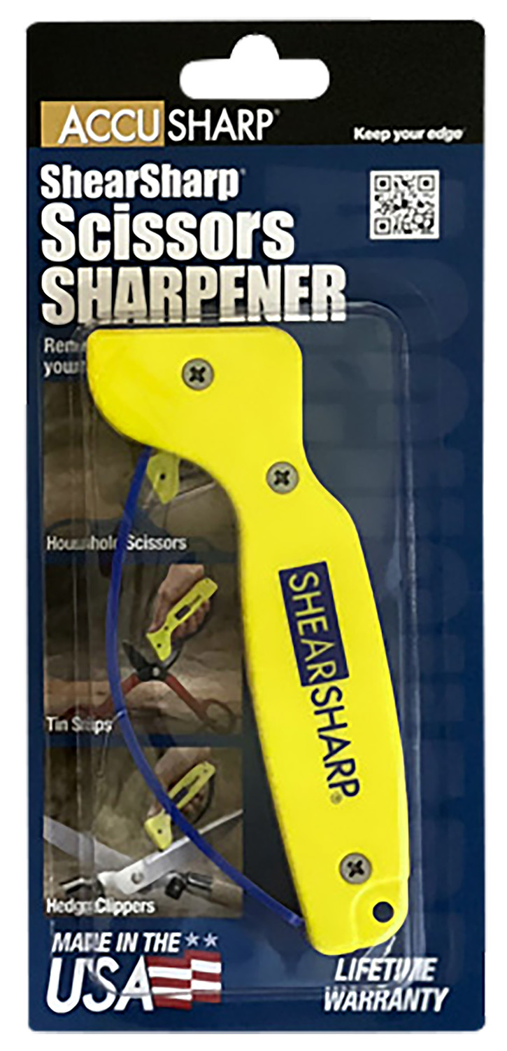 AccuSharp 002C ShearSharp Scissors Sharpener Diamond Tungsten Carbide Sharpener Yellow/Blue - Image 2