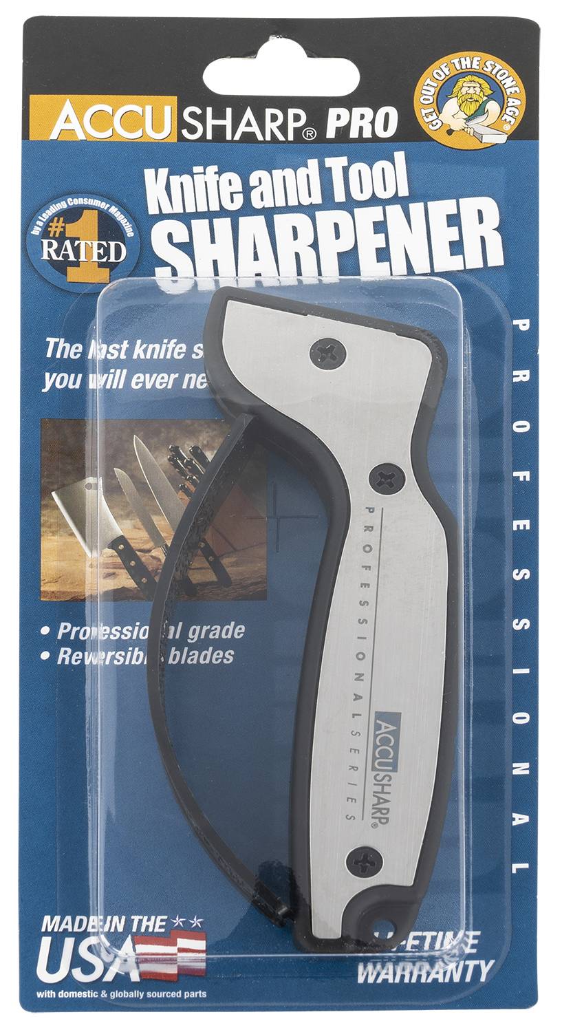 AccuSharp 040C Pro Sharpener Fixed Diamond Tungsten Carbide Sharpener Black/Silver Aluminum/Overmolded Rubber - Image 2