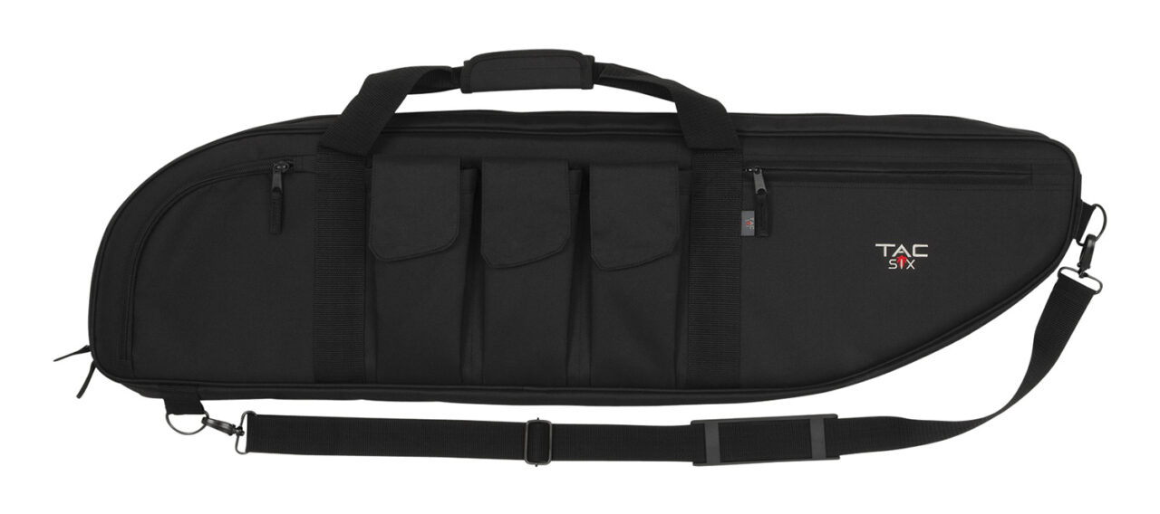 Tac Six 10928 Batallion Tactical Rifles Case with 3 Mag Pockets, Front & Rear Accessory Pockets, Detachable Shoulder Strap & Black Finish 38" L