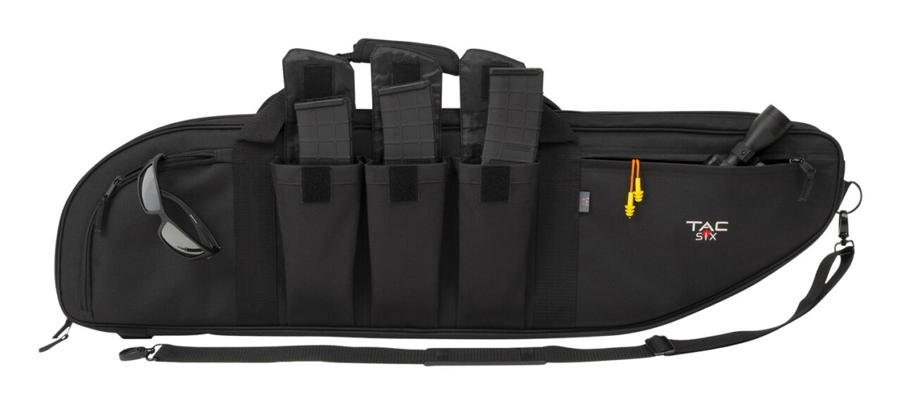 Tac Six 10928 Batallion Tactical Rifles Case with 3 Mag Pockets, Front & Rear Accessory Pockets, Detachable Shoulder Strap & Black Finish 38" L - Image 3