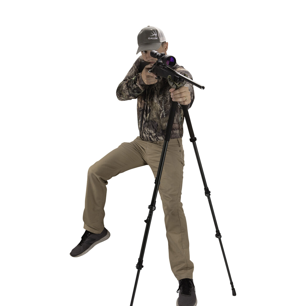 Allen 21412 Axial Tripod made of Black Aluminum with Rubber Feet, Locking Cams, Post System Attachment & 61" Vertical Adjustment - Image 3