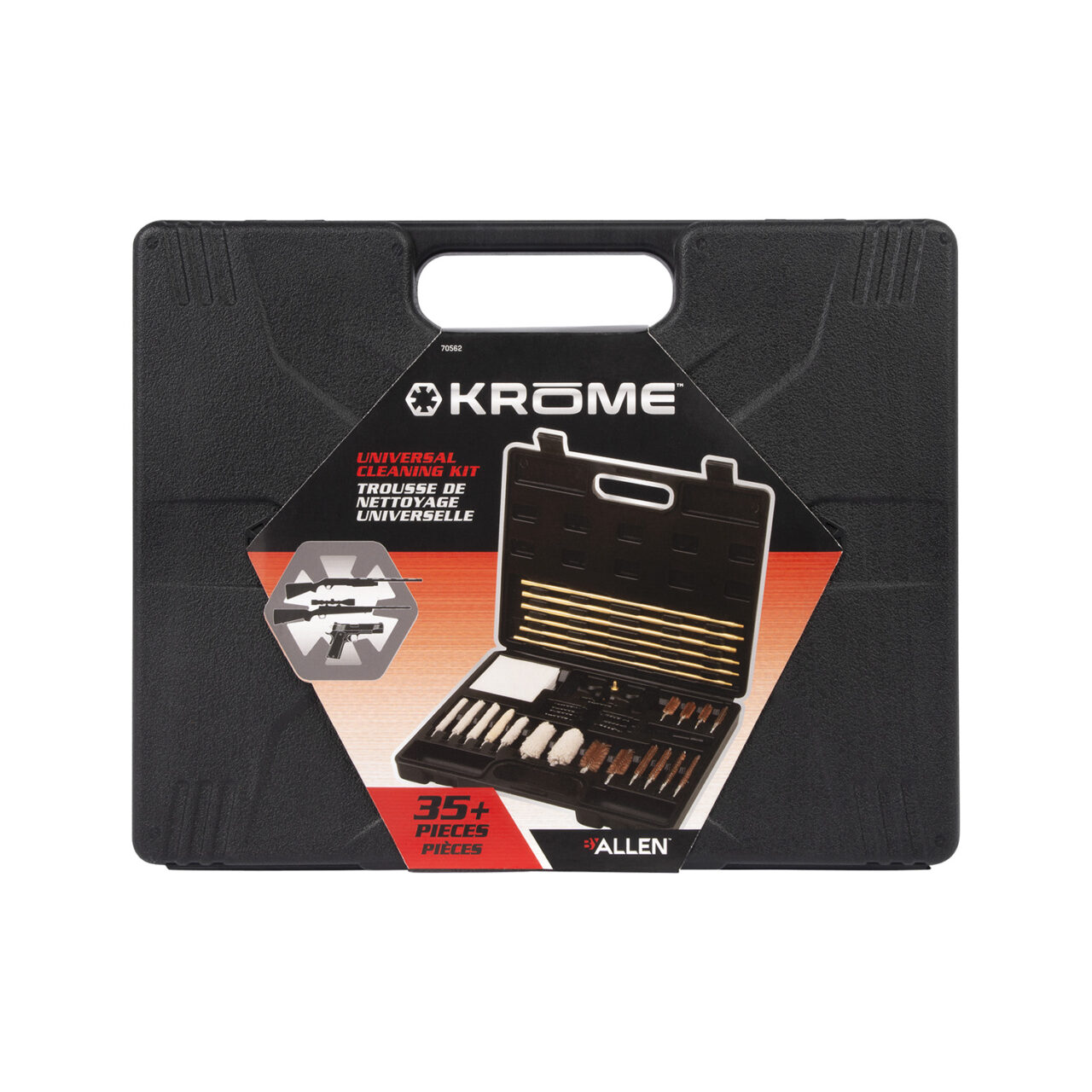 Krome 70562 Universal Cleaning Kit Multi-Caliber pistols, Rifles, Shotguns 37 Pieces