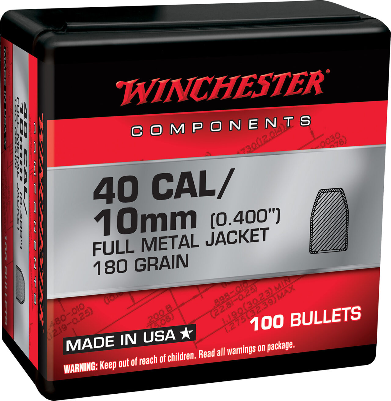 Winchester Ammo WB45HP230D Centerfire pistols Reloading 45 Cal .451 230 gr Jacketed Hollow Point (JHP)