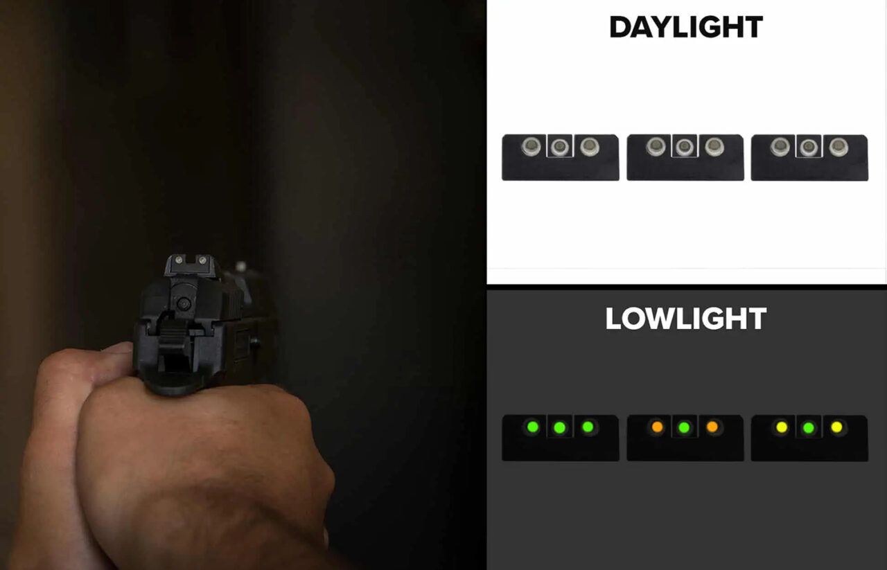 Meprolight USA 177753101 Tru-Dot Black | Green Tritium Front Sight Green Tritium Rear Sight Set - Image 3