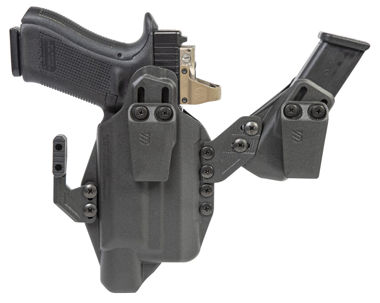 Blackhawk 416702BK Stache IWB Size 02 Black Polymer Belt Clip Compatible w/Glock 19/23/32/45 Belt 1.50" Wide Ambidextrous - Image 2