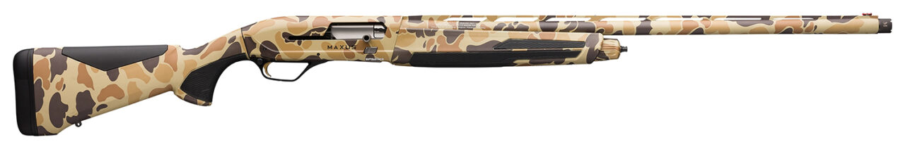 Browning 011740205 Maxus II 12 Gauge 3.5" 4+1 26" Barrel, Full Coverage Vintage Tan Camo, Synthetic Stock With SoftFlex Cheek Pad, Overmolded Grip Panels