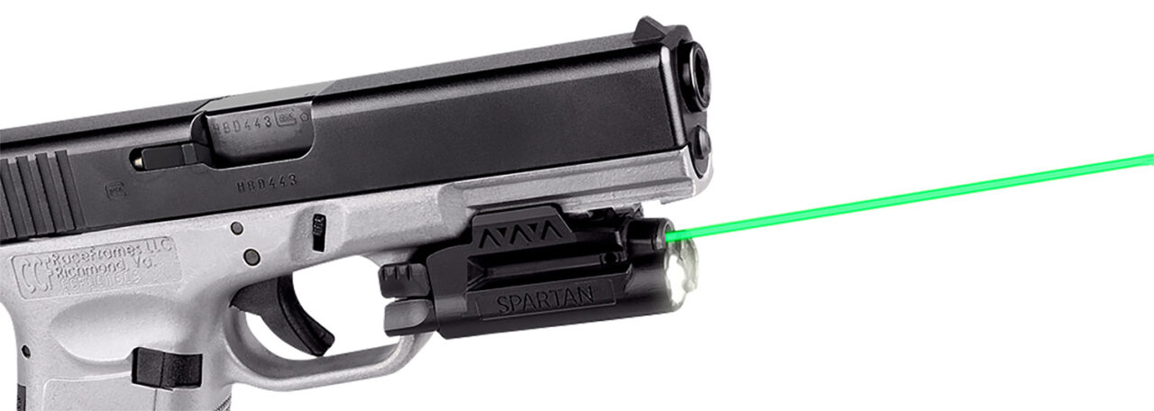 LaserMax SPSCG Spartan Laser/Light Combo 5mW Green Laser with 520nM Wavelength, 120 Lumens White LED Light Black Finish for Rail-Equipped pistols