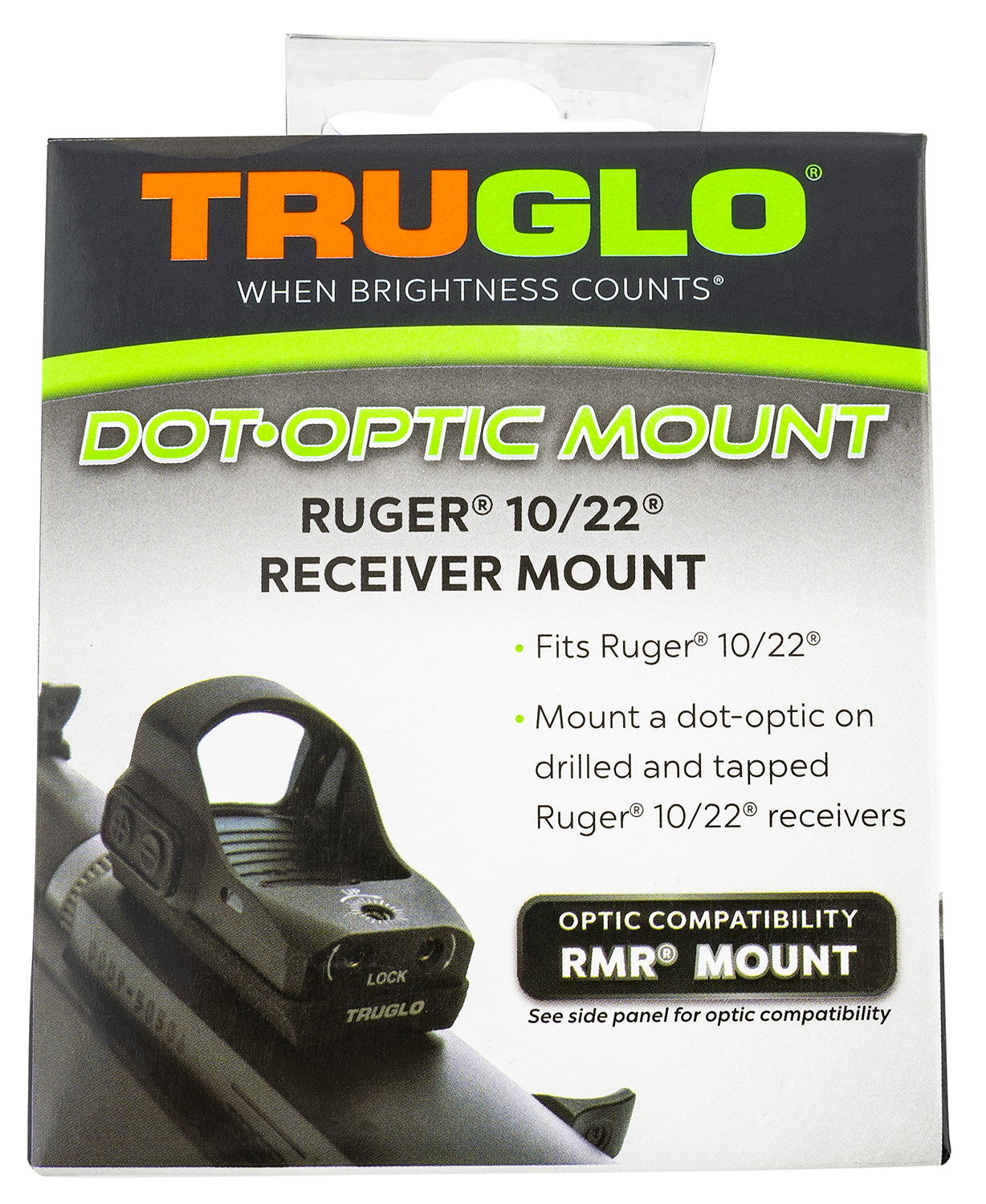 TruGlo TGTG8955RU2 Red•Dot Sight Mount Steel Black for Ruger 10/22