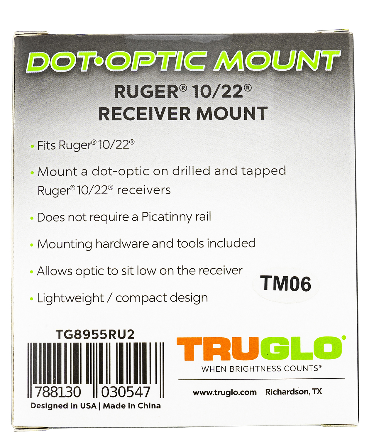 TruGlo TGTG8955RU2 Red•Dot Sight Mount Steel Black for Ruger 10/22 - Image 2