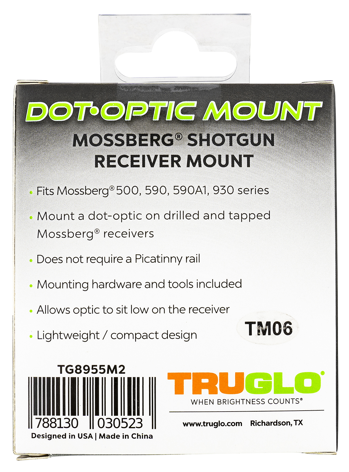 TruGlo TGTG8955M2 Shotguns Receiver Mount Black Mossberg Trijicon RMR - Image 2