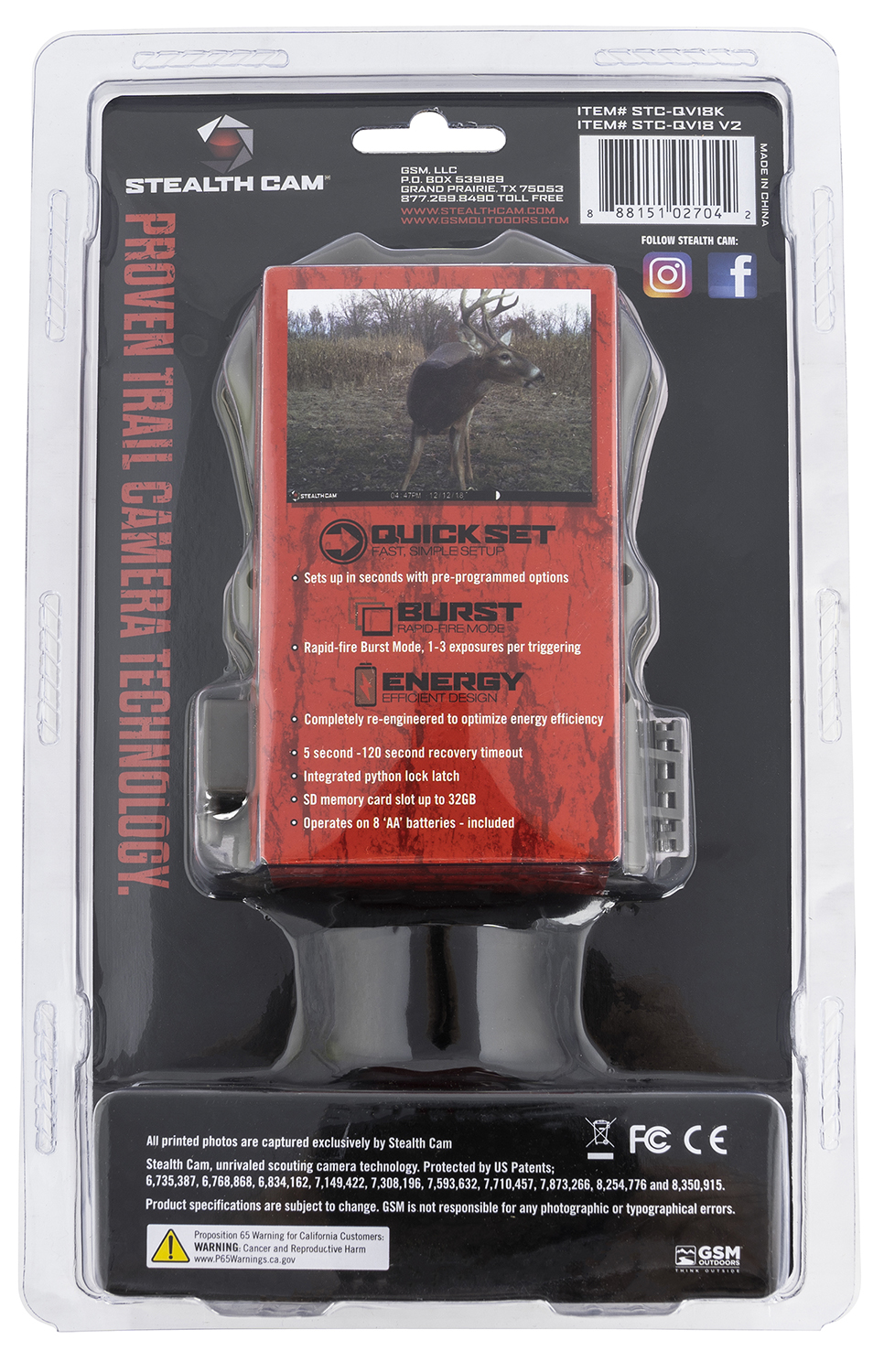 Stealth Cam STCQV18K QV18 Combo Brown 18MP Image Resolution, Low Glow Flash, Up to 32GB SD Card Memory, Features Integrated Python Provision Lock Latch - Image 2