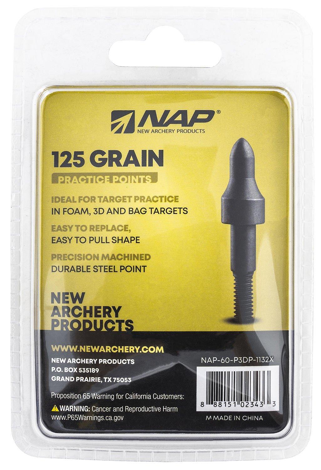 NAP NAP60P3DP1132X 3D Practice Points Field Tips Fixed 125 GR Black 12 Pack - Image 2