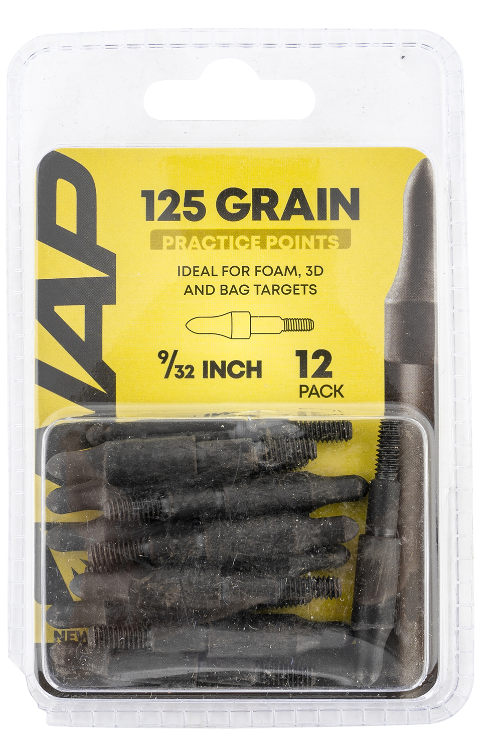 NAP NAP60P3DP932X 3D Practice Points Field Tips Fixed 125 GR Black 12 Pack