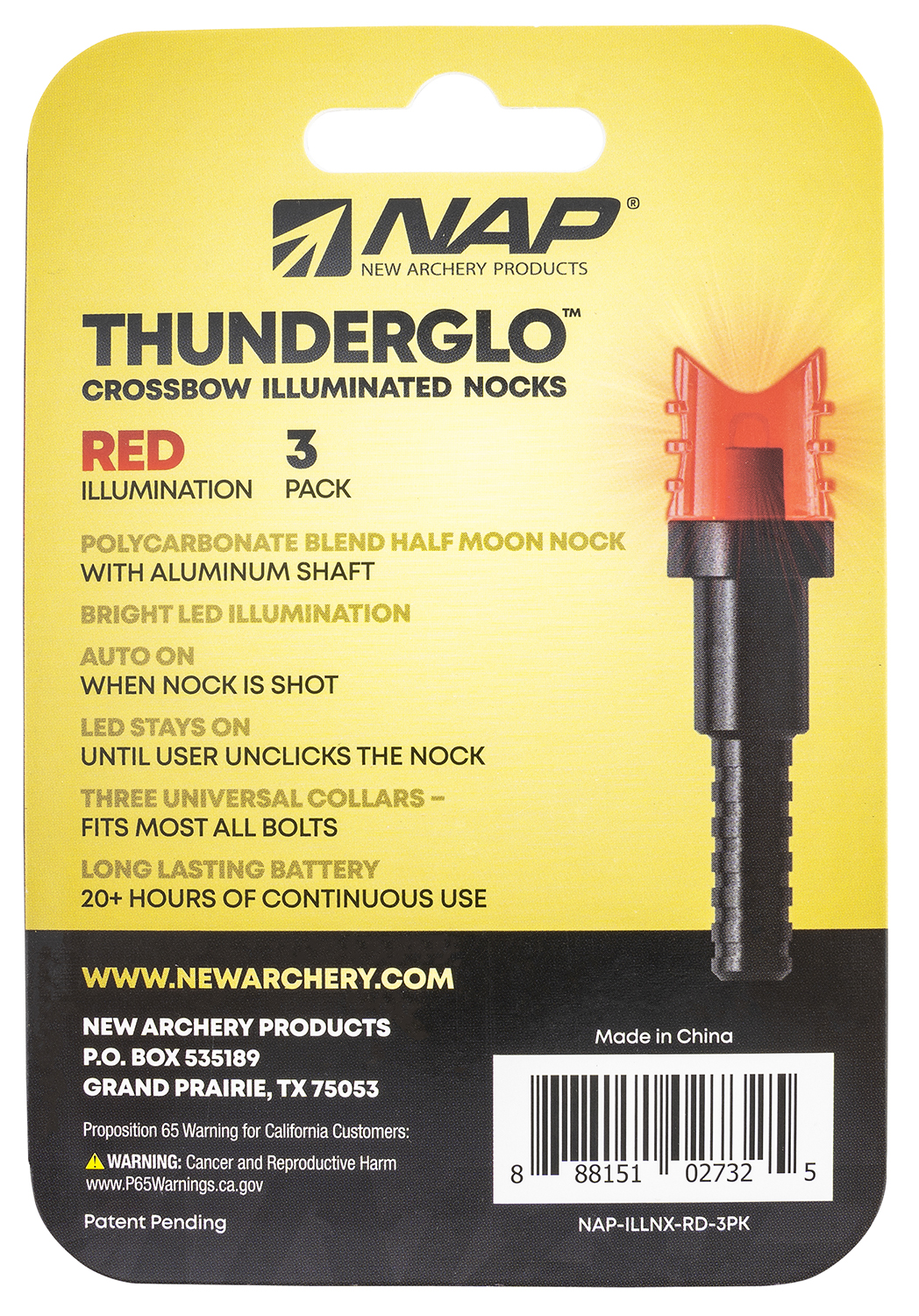 NAP NAPILLNXRD3PK Thunderglo Illuminated Nock Crossbow Red Half Moon - Image 2