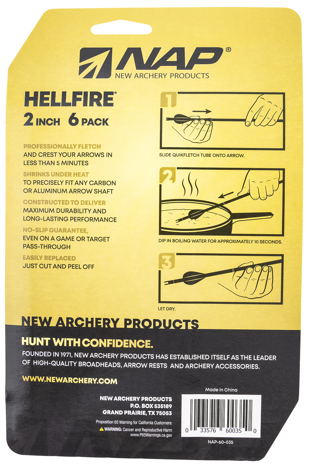 NAP NAP60035 Quickfletch Hellfire Fletching White/Green/Green 6 Pack - Image 2