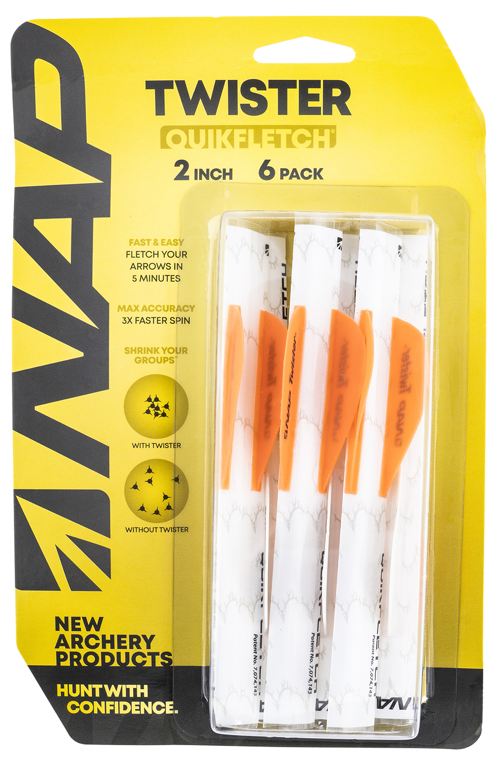 NAP NAP60637 Quickfletch Twister White/Orange/Orange 6 Pack