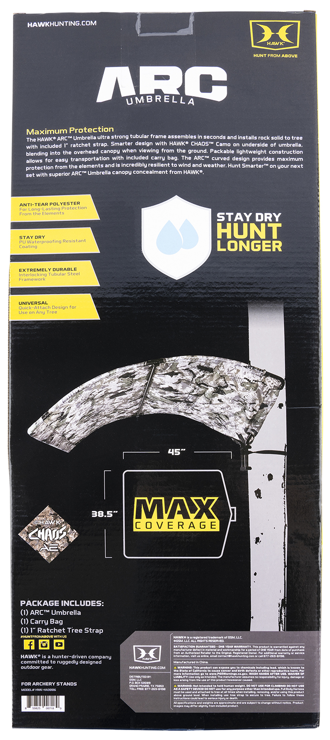 Hawk HWKHA3006 Arc Hunting Umbrella Hawk Chaos 38.50" W x 45" L - Image 2