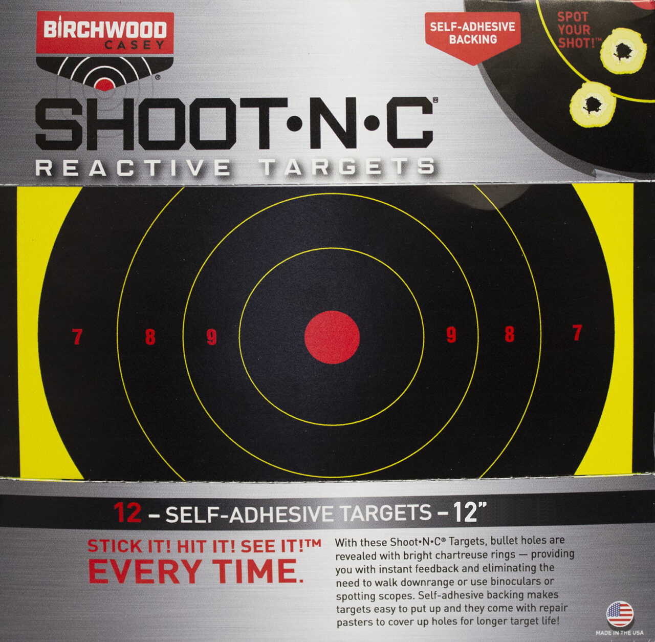 Birchwood Casey TDSNC1212PK Target Dispenser Adhesive Paper 12" Bullseye Includes Pasters 12 PK