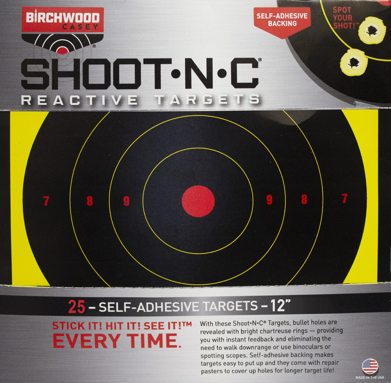 Birchwood Casey TDSNC1225PK Target Dispenser Adhesive Paper 12" Bullseye Includes Pasters 25 Per Pack